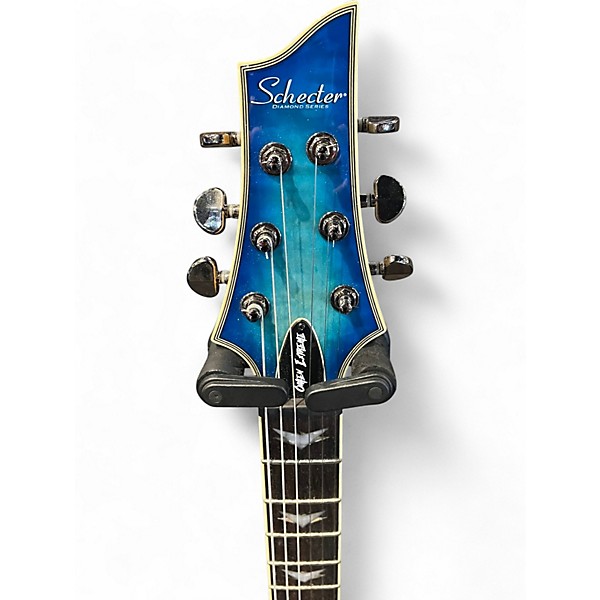 Used Schecter Guitar Research Omen Extreme 6 Ocean Blue Burst Solid Body Electric Guitar