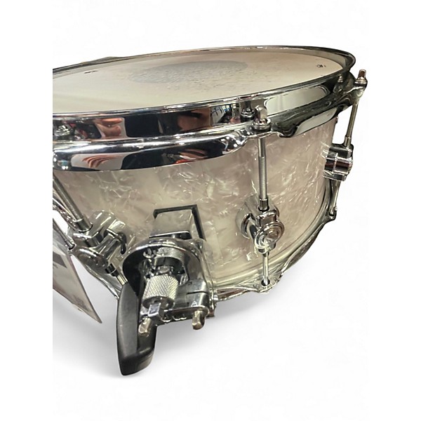 Used DW 6.5X14 Performance Series Snare White Marine Pearl Drum