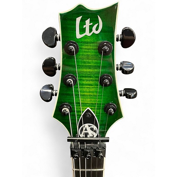 Used ESP LTD AS1 Alex Skolnick Lime Burst Solid Body Electric Guitar