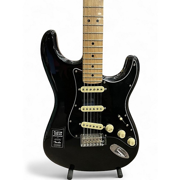 Used Fender Player Stratocaster Black Solid Body Electric Guitar