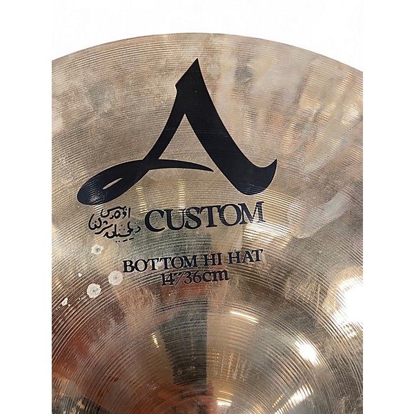 Used Zildjian 14in A Custom Hi Hat Pair Cymbal