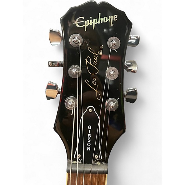 Used Epiphone Les Paul Standard Plain Top with Bigsby Trans Red Solid Body Electric Guitar