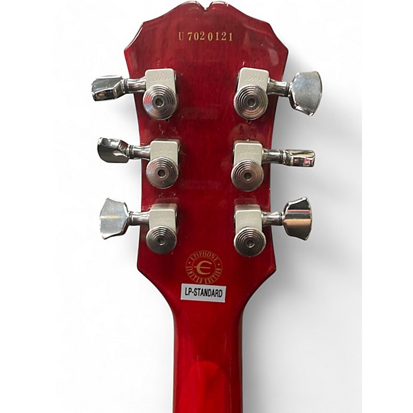 Used Epiphone Les Paul Standard Plain Top with Bigsby Trans Red Solid Body Electric Guitar