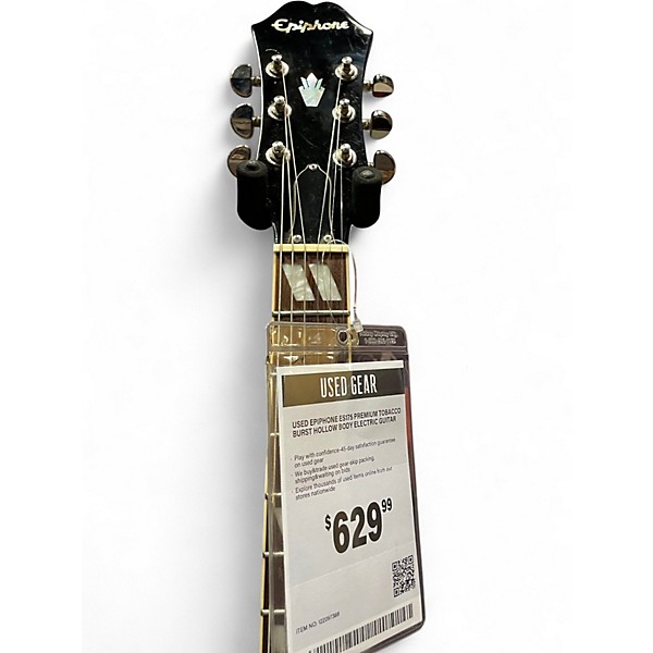 Used Epiphone ES175 Premium Tobacco Sunburst Hollow Body Electric Guitar