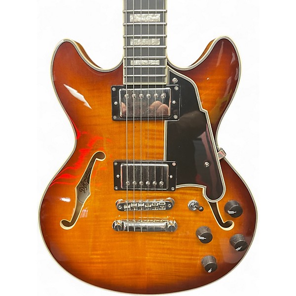 Used D'Angelico Premier Mini DC Dark Iced Tea Burst Hollow Body Electric Guitar