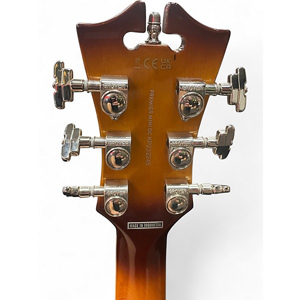 Used D'Angelico Premier Mini DC Dark Iced Tea Burst Hollow Body Electric Guitar