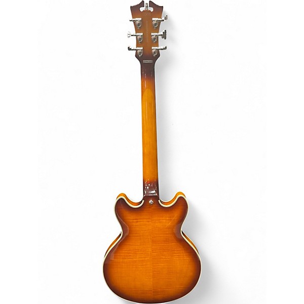 Used D'Angelico Premier Mini DC Dark Iced Tea Burst Hollow Body Electric Guitar