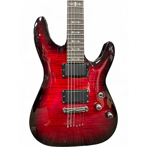 Used Schecter Guitar Research Demon 6 Crimson Red Solid Body Electric Guitar