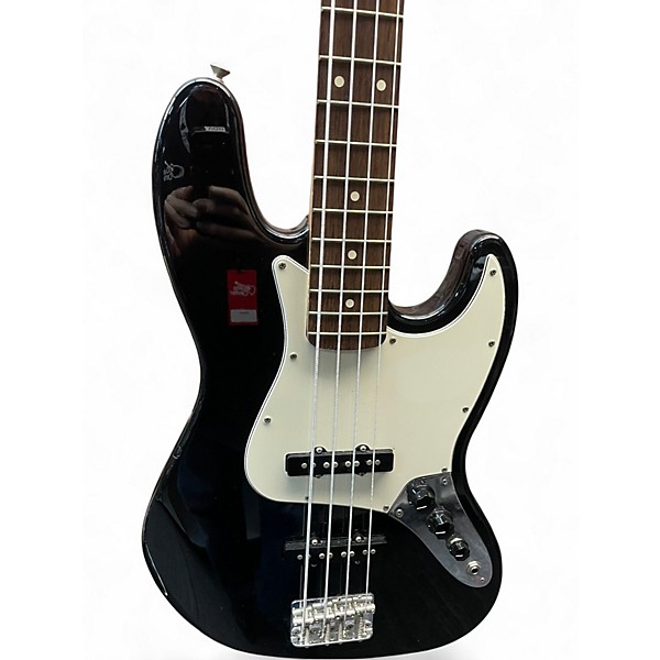 Used Fender Standard Jazz Bass Black and White Electric Bass Guitar
