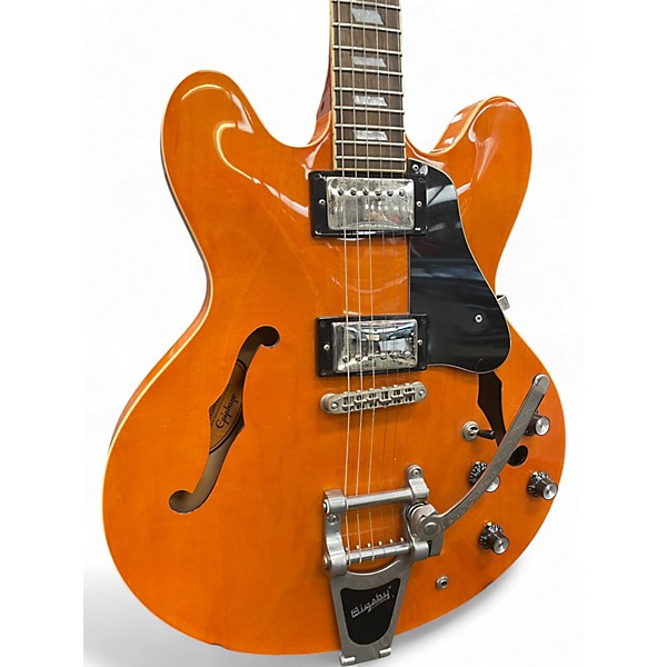 Used Epiphone Nick Valensi Bigsby Orange Hollow Body Electric Guitar