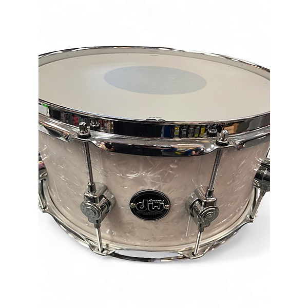 Used DW 14X6.5 Performance Series Snare WHITE MARINE Drum