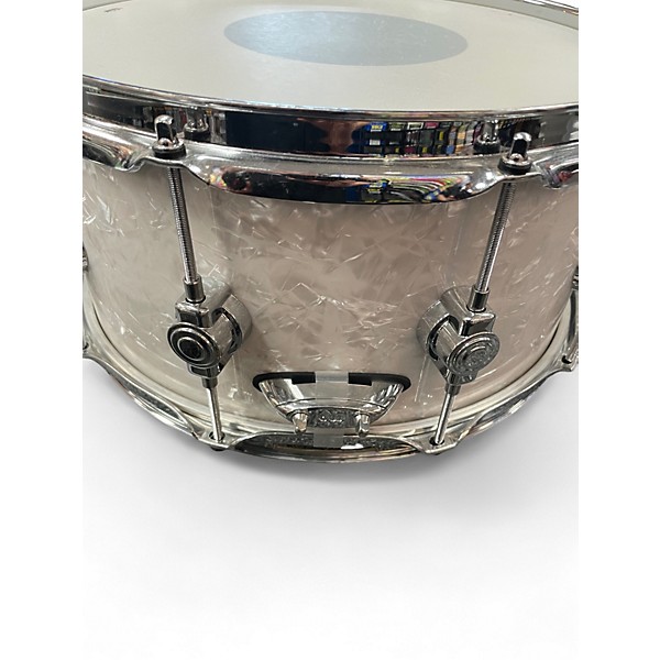 Used DW 14X6.5 Performance Series Snare WHITE MARINE Drum