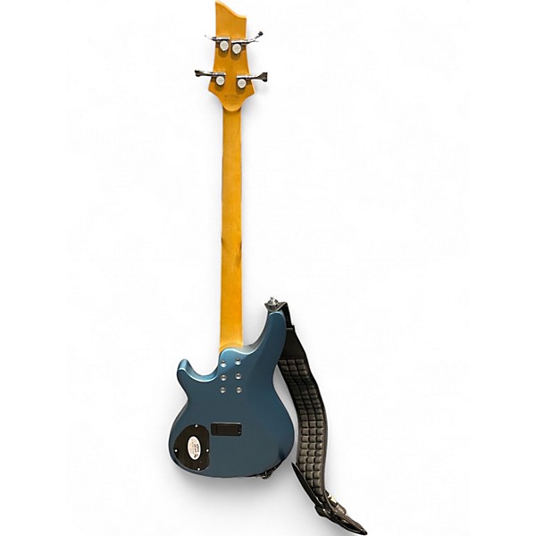 Used Schecter Guitar Research C4 4 String Ice Blue Metallic Electric Bass Guitar