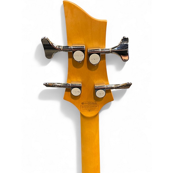 Used Schecter Guitar Research C4 4 String Ice Blue Metallic Electric Bass Guitar