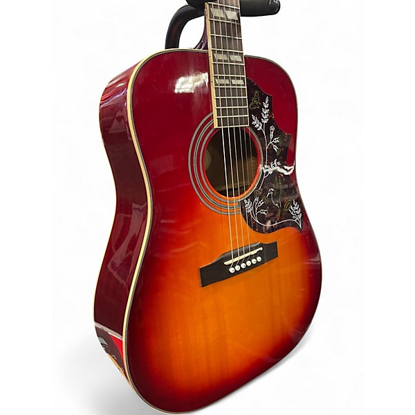 Used Epiphone Hummingbird hs Heritage Cherry Sunburst Acoustic Electric Guitar