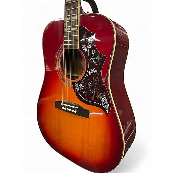 Used Epiphone Hummingbird hs Heritage Cherry Sunburst Acoustic Electric Guitar