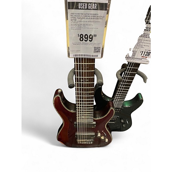 Used Schecter Guitar Research Hellraiser C8 DIAMOND SERIES Special 8 String Trans Red Solid Body Electric Guitar