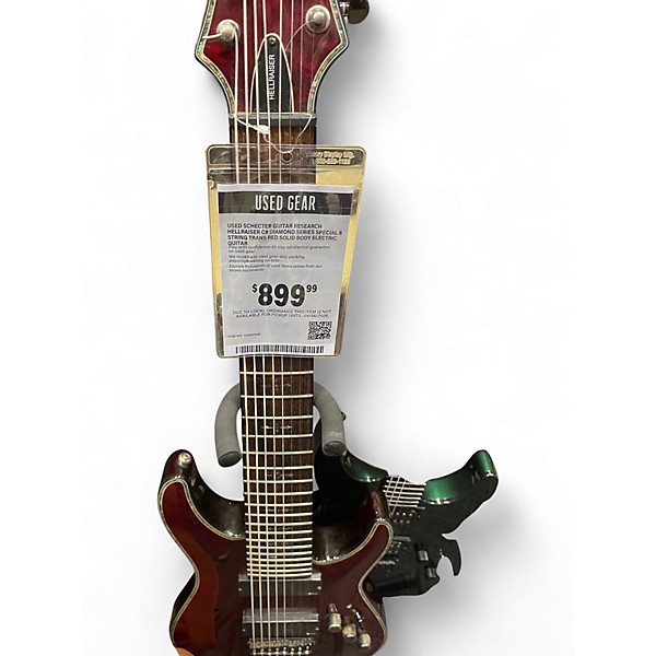 Used Schecter Guitar Research Hellraiser C8 DIAMOND SERIES Special 8 String Trans Red Solid Body Electric Guitar