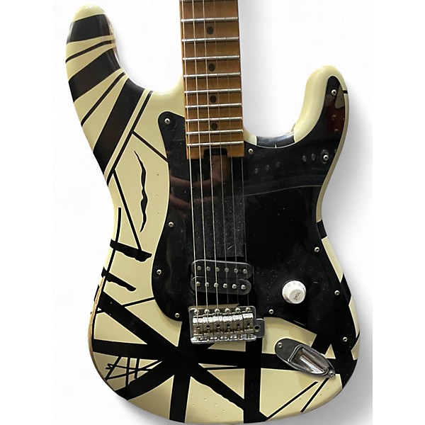 Used EVH 78 ERUPTION STRIPED WHITE Solid Body Electric Guitar