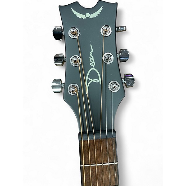 Used Dean Flight Series Travel Black Acoustic Guitar