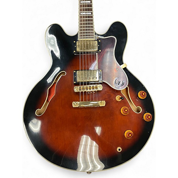 Used Epiphone Sheraton Brown Sunburst Hollow Body Electric Guitar