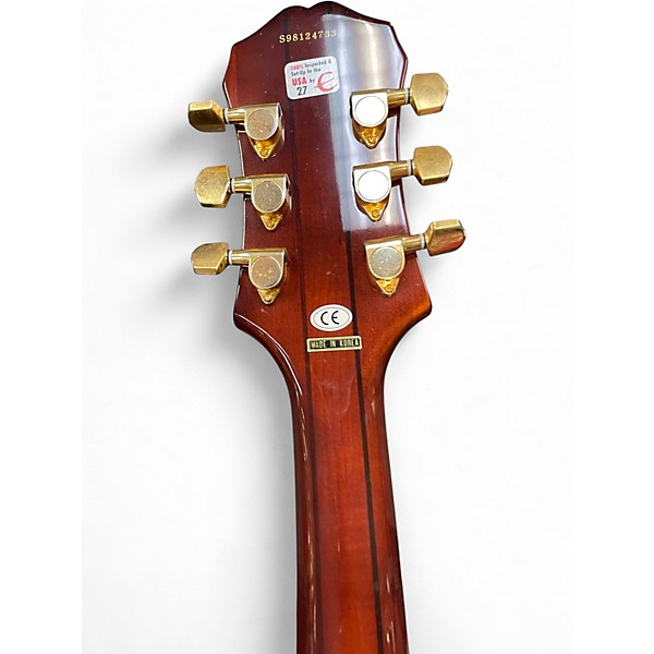 Used Epiphone Sheraton Brown Sunburst Hollow Body Electric Guitar