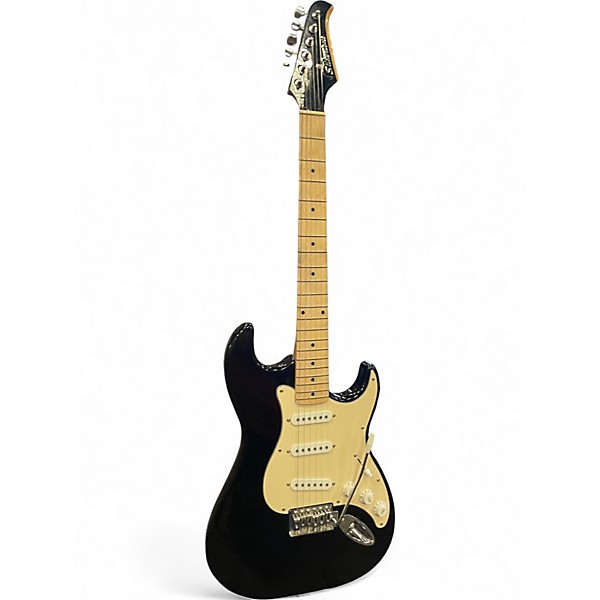 Used Silvertone St Style Black Solid Body Electric Guitar