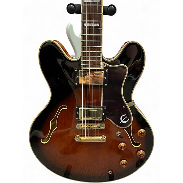 Used Epiphone Sheraton Tobacco Burst Hollow Body Electric Guitar