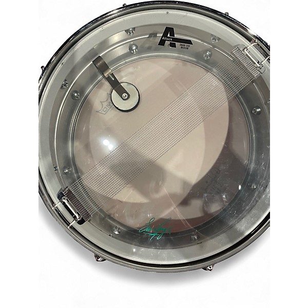Used 1980s Ludwig 14X5.5 Acrolite Snare Silver Drum