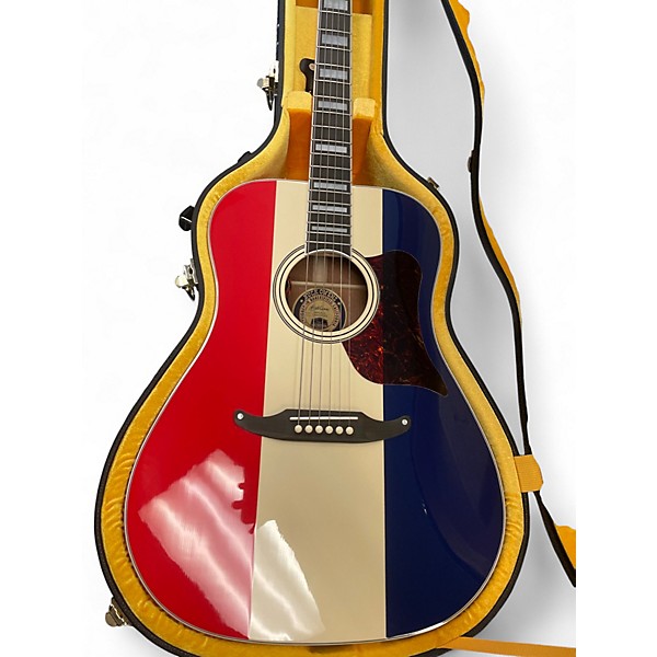 Used Fender Buck Owens Kingman Red White and Blue Acoustic Electric Guitar