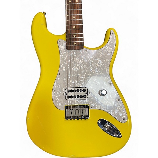 Used Fender Tom Delonge Signature Stratocaster Graffiti Yellow Solid Body Electric Guitar