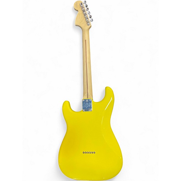 Used Fender Tom Delonge Signature Stratocaster Graffiti Yellow Solid Body Electric Guitar