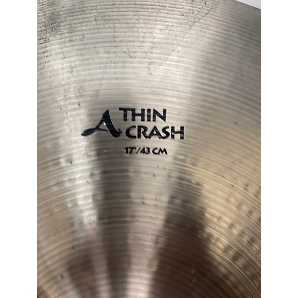 Used Zildjian 17in avedis Thin Crash Cymbal