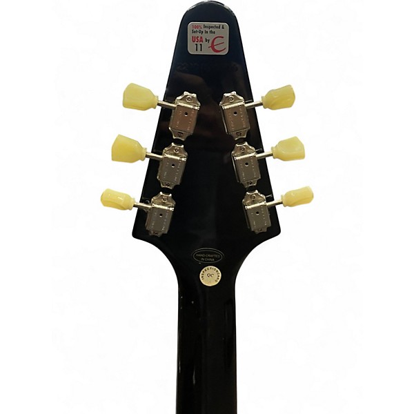 Used Epiphone 1958 Korina Flying V Black Solid Body Electric Guitar