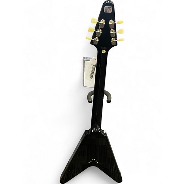 Used Epiphone 1958 Korina Flying V Black Solid Body Electric Guitar