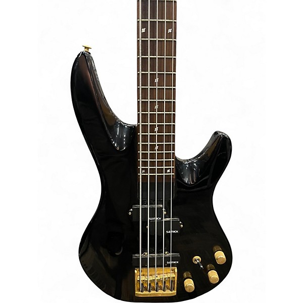 Used Samick Artist Series 5 Black Electric Bass Guitar