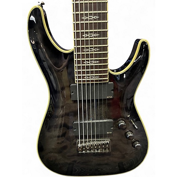 Used Schecter Guitar Research Hellraiser Hybrid C8 Gray Solid Body Electric Guitar