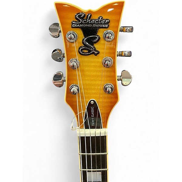 Used Schecter Guitar Research TSH1 classic 2 Tone Sunburst Hollow Body Electric Guitar