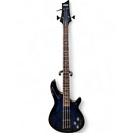 Used Schecter Guitar Research Omen Extreme 4 String See-Thru Blue Burst Electric Bass Guitar