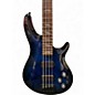 Used Schecter Guitar Research Omen Extreme 4 String See-Thru Blue Burst Electric Bass Guitar