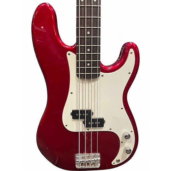 Used Squier P-BASS Candy Apple Red Electric Bass Guitar