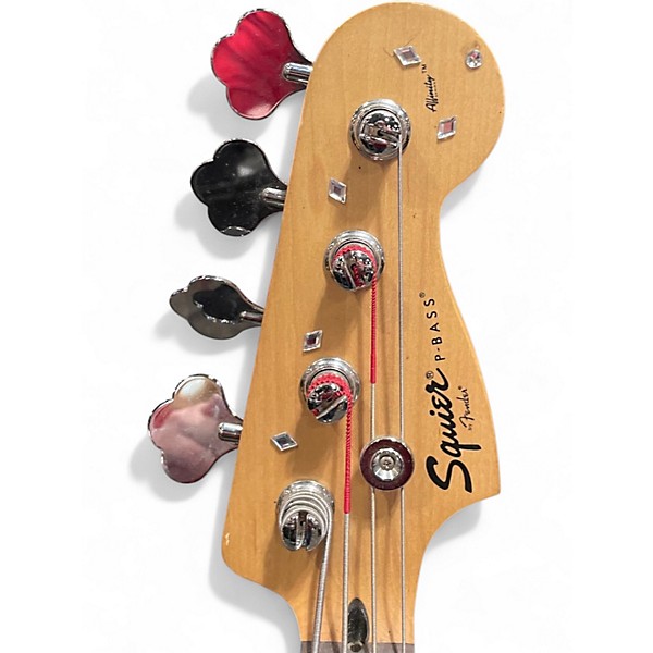 Used Squier P-BASS Candy Apple Red Electric Bass Guitar