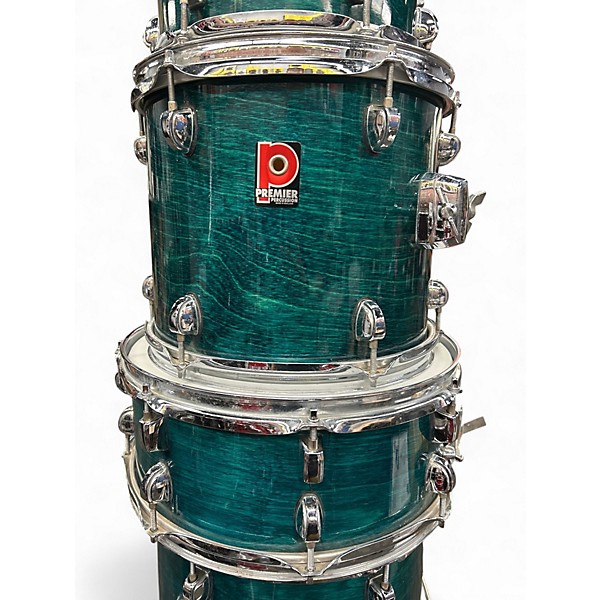 Used Premier 6 Piece 6 Piece Drum Kit teal Drum Kit