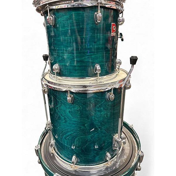 Used Premier 6 Piece 6 Piece Drum Kit teal Drum Kit