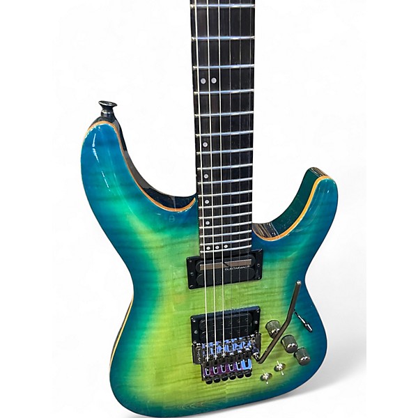 Used Schecter Guitar Research BLACKJACK SLS C1 FRS AQUABURST Solid Body Electric Guitar