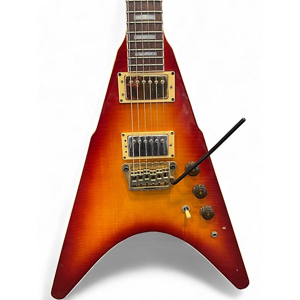 Vintage 1980s Ibanez RR550 V Cherry Sunburst Solid Body Electric Guitar