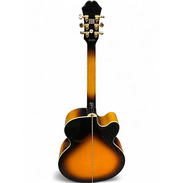 Used Epiphone j-200 EC Studio Lefthanded 2 Color Sunburst Acoustic Electric Guitar