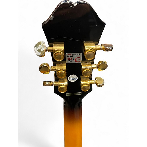 Used Epiphone j-200 EC Studio Lefthanded 2 Color Sunburst Acoustic Electric Guitar