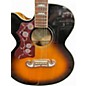 Used Epiphone j-200 EC Studio Lefthanded 2 Color Sunburst Acoustic Electric Guitar
