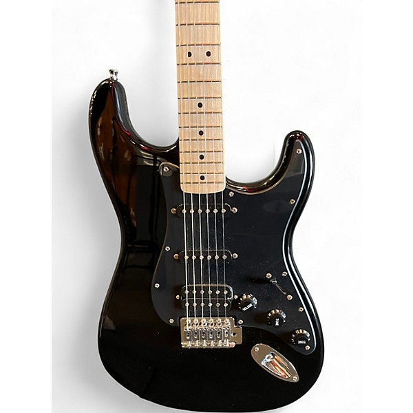 Used Squier Stratocaster HSS Black Solid Body Electric Guitar